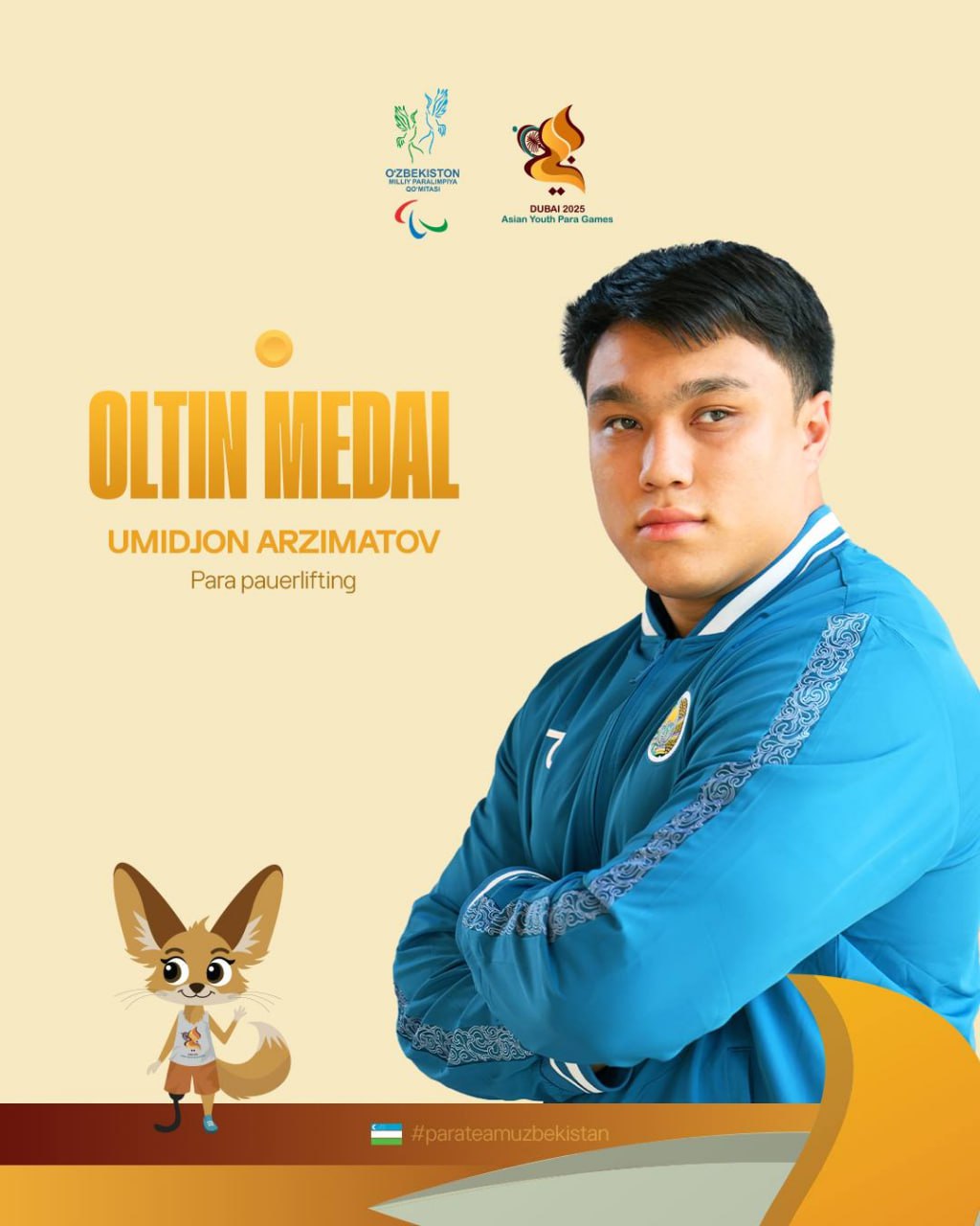 Дубайдаги v ёшлар пара осиё ўйинлари: Наманган - 20 медаль билан ўз тарихини ёзди